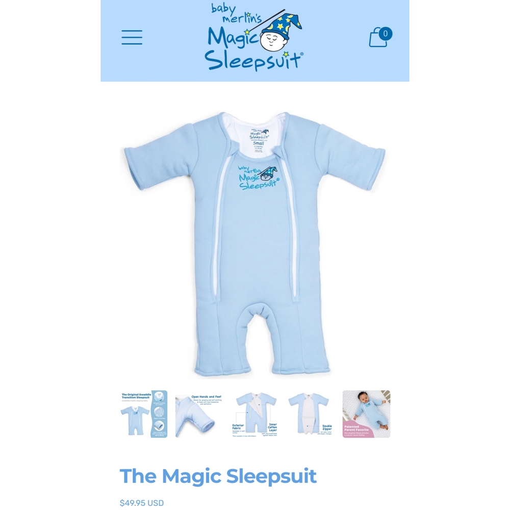 Baby Merlin's Magic Sleepsuit in Blue